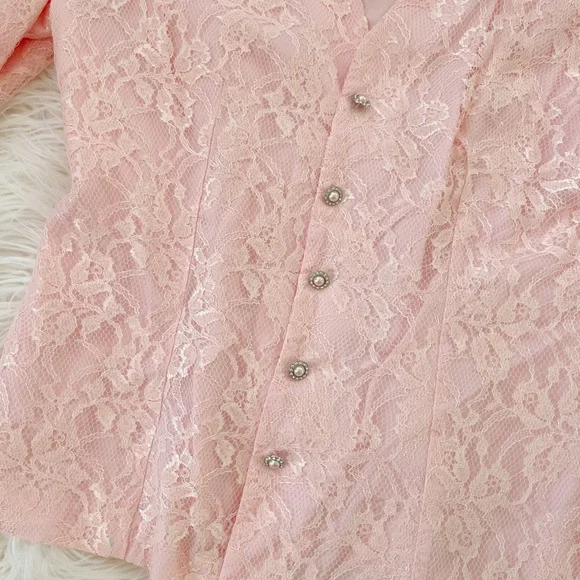 Lace Pink Spring blazer size 14 large - Picture 4 of 7